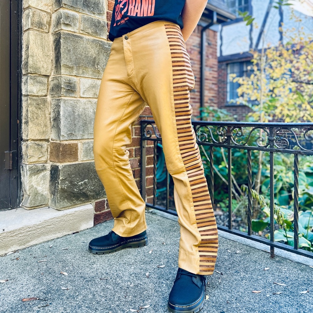 Y2K Leather & Suede Pants